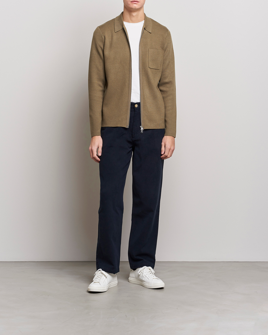 Uomini | Maglieria | Samsøe Samsøe | Samsøe & Samsøe Guna Full Zip Stone Grey