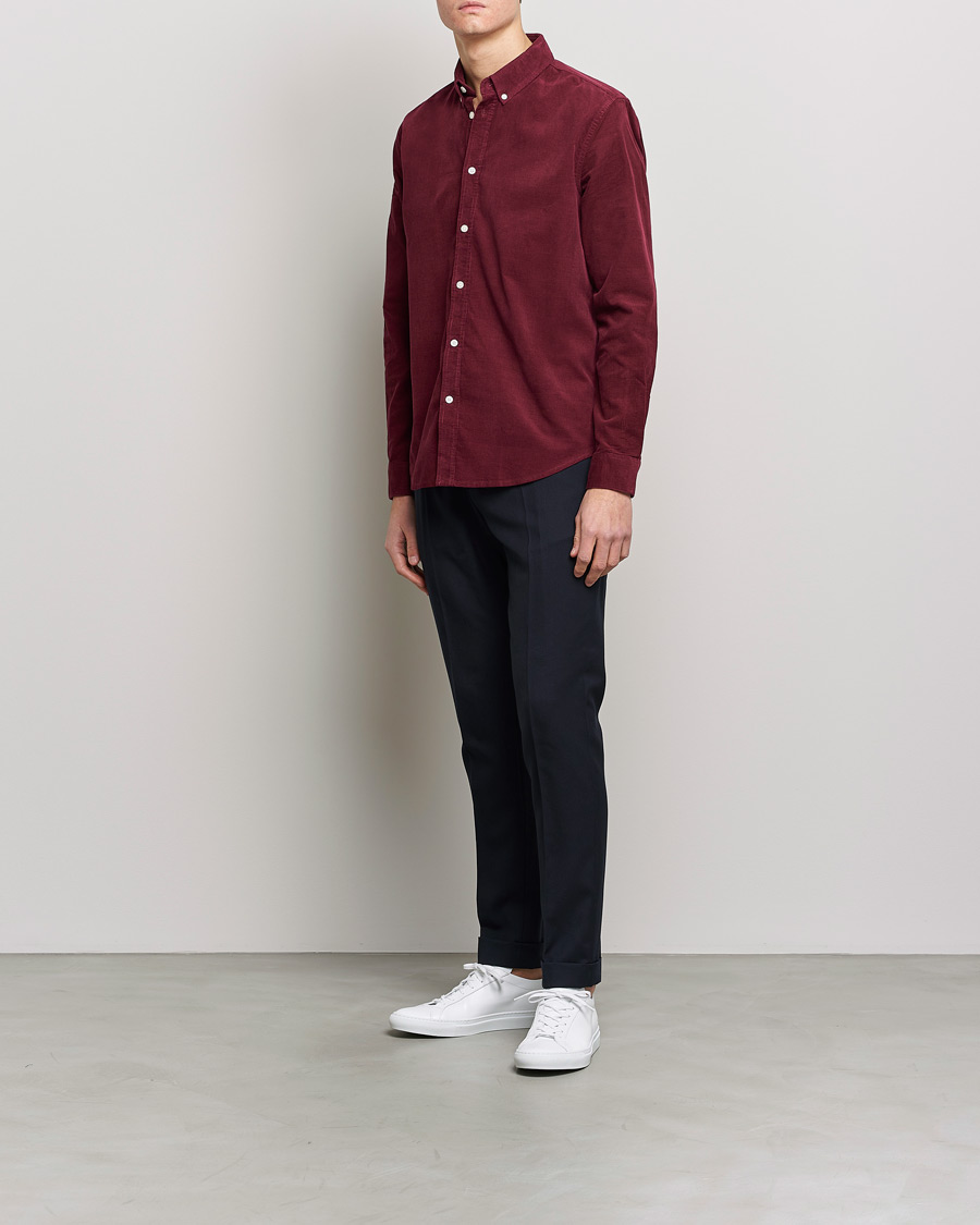 Uomini | Camicie | Samsøe Samsøe | Samsøe & Samsøe Liam Organic Cotton Corduroy Shirt Windsor Wine
