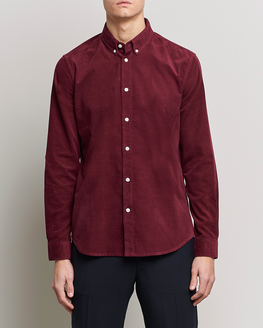 Uomini | Camicie | Samsøe Samsøe | Samsøe & Samsøe Liam Organic Cotton Corduroy Shirt Windsor Wine