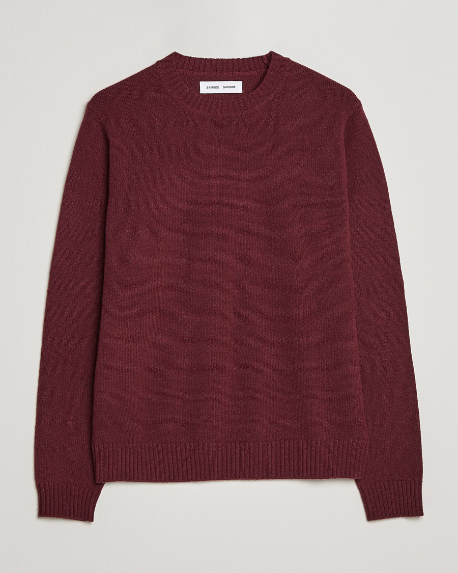Uomini | Maglieria | Samsøe Samsøe | Samsøe & Samsøe Sylli Wool Crew Neck Windsor Wine