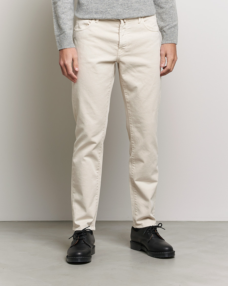 Uomini | Pantaloni | Incotex | Bull Denim 5-Pocket Pants White