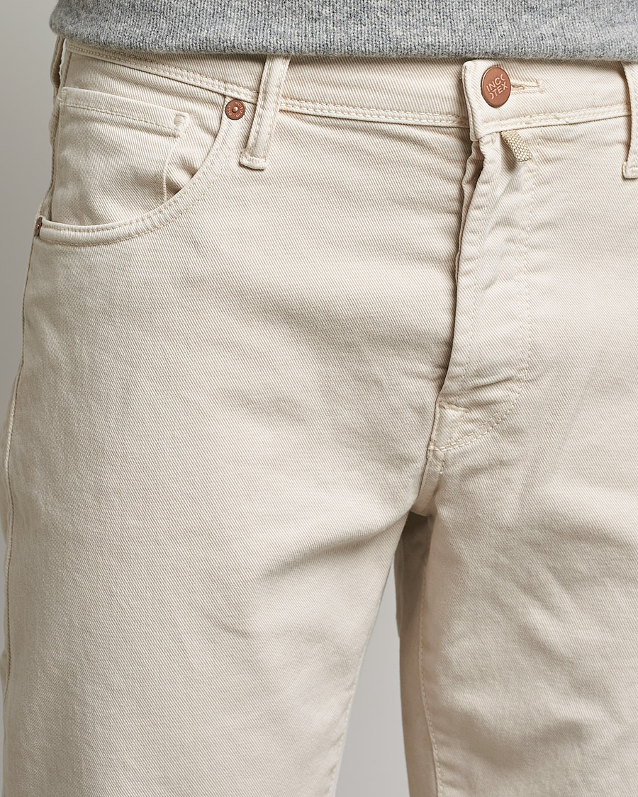 Uomini | Pantaloni | Incotex | Bull Denim 5-Pocket Pants White
