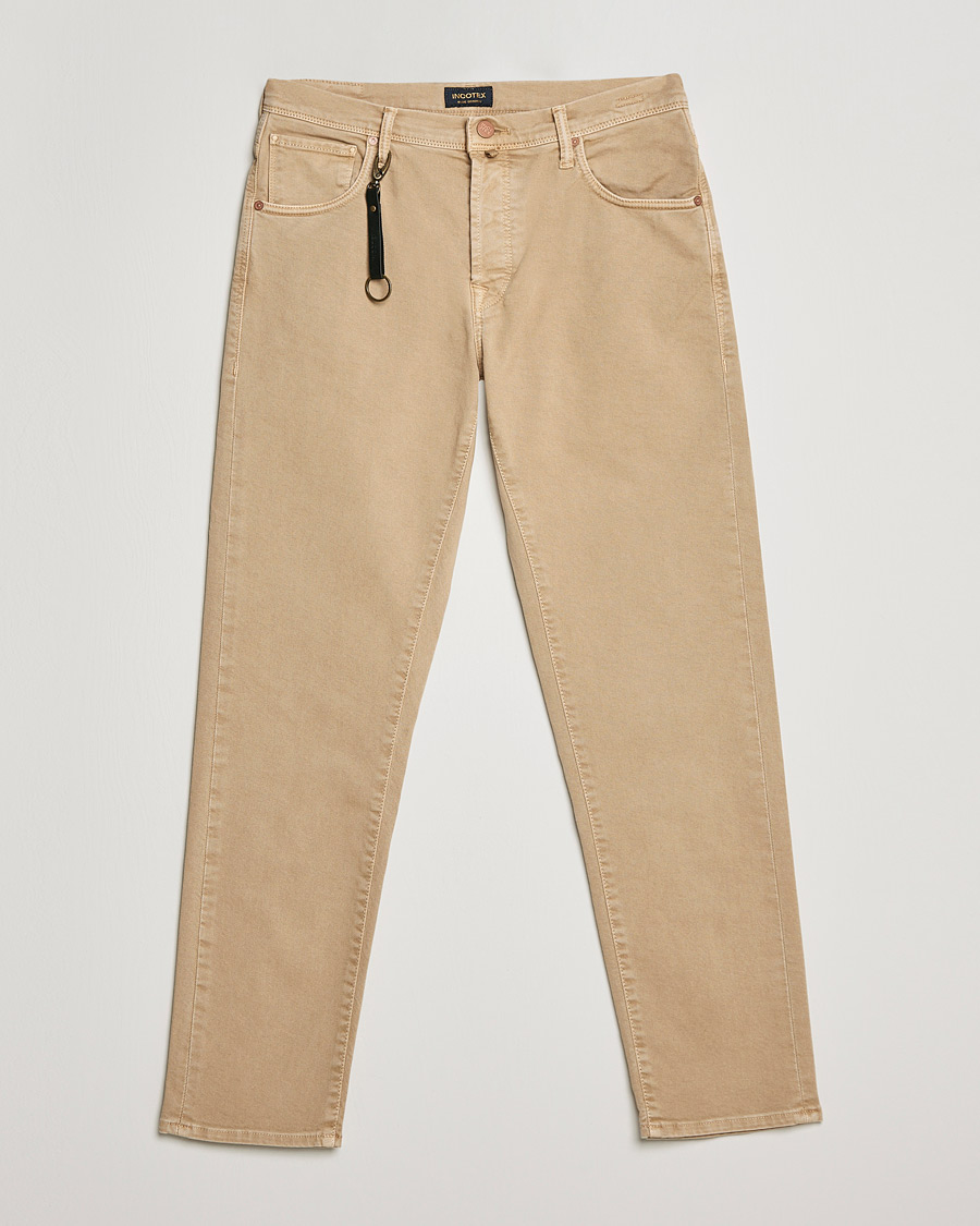 Uomini | Pantaloni | Incotex | Bull Denim 5-Pocket Pants Beige