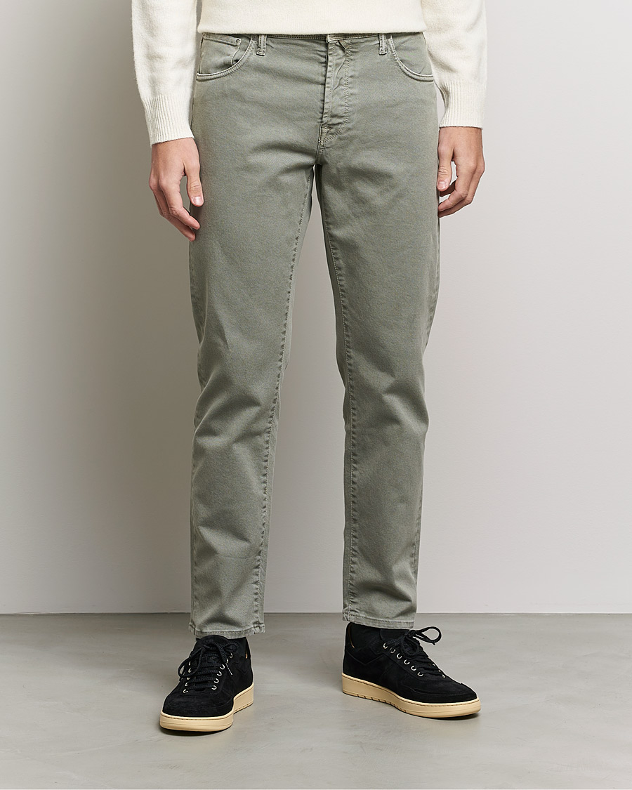 Uomini | Pantaloni | Incotex | Bull Denim 5-Pocket Pants Green