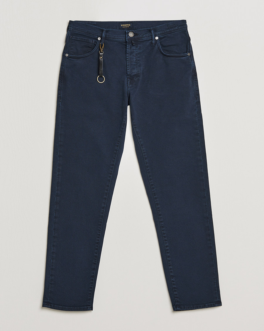 Uomini | Pantaloni | Incotex | Bull Denim 5-Pocket Pants Navy