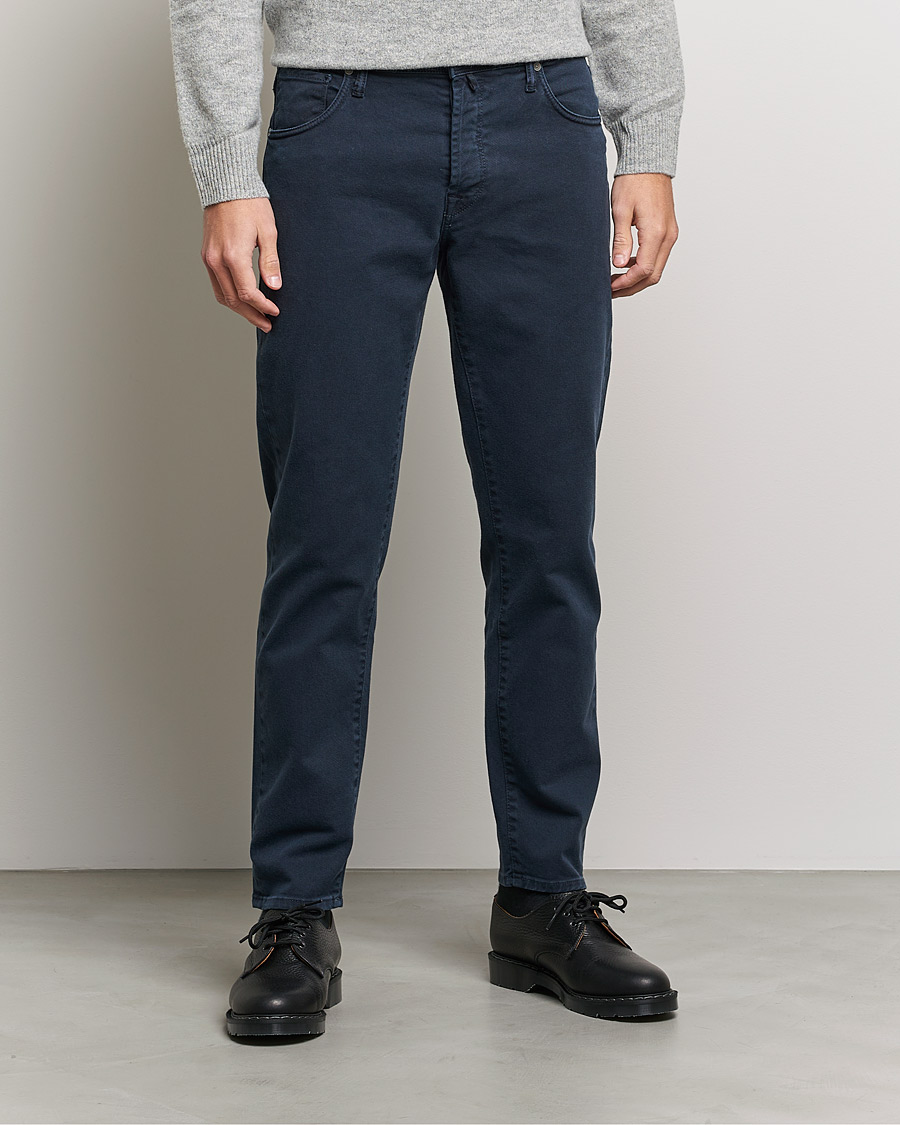 Uomini | Pantaloni | Incotex | Bull Denim 5-Pocket Pants Navy