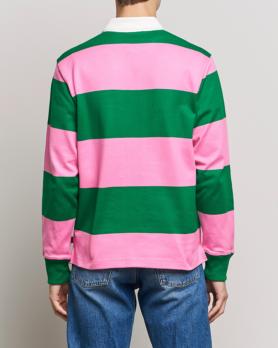 Uomini | Maglieria | Rowing Blazers | Block Stripe Rugby Pink/Green
