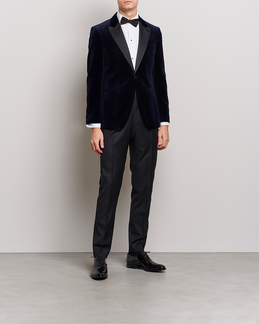 Uomini | Blazers | BOSS BLACK | Hutson Velvet Tuxedo Blazer Dark Blue