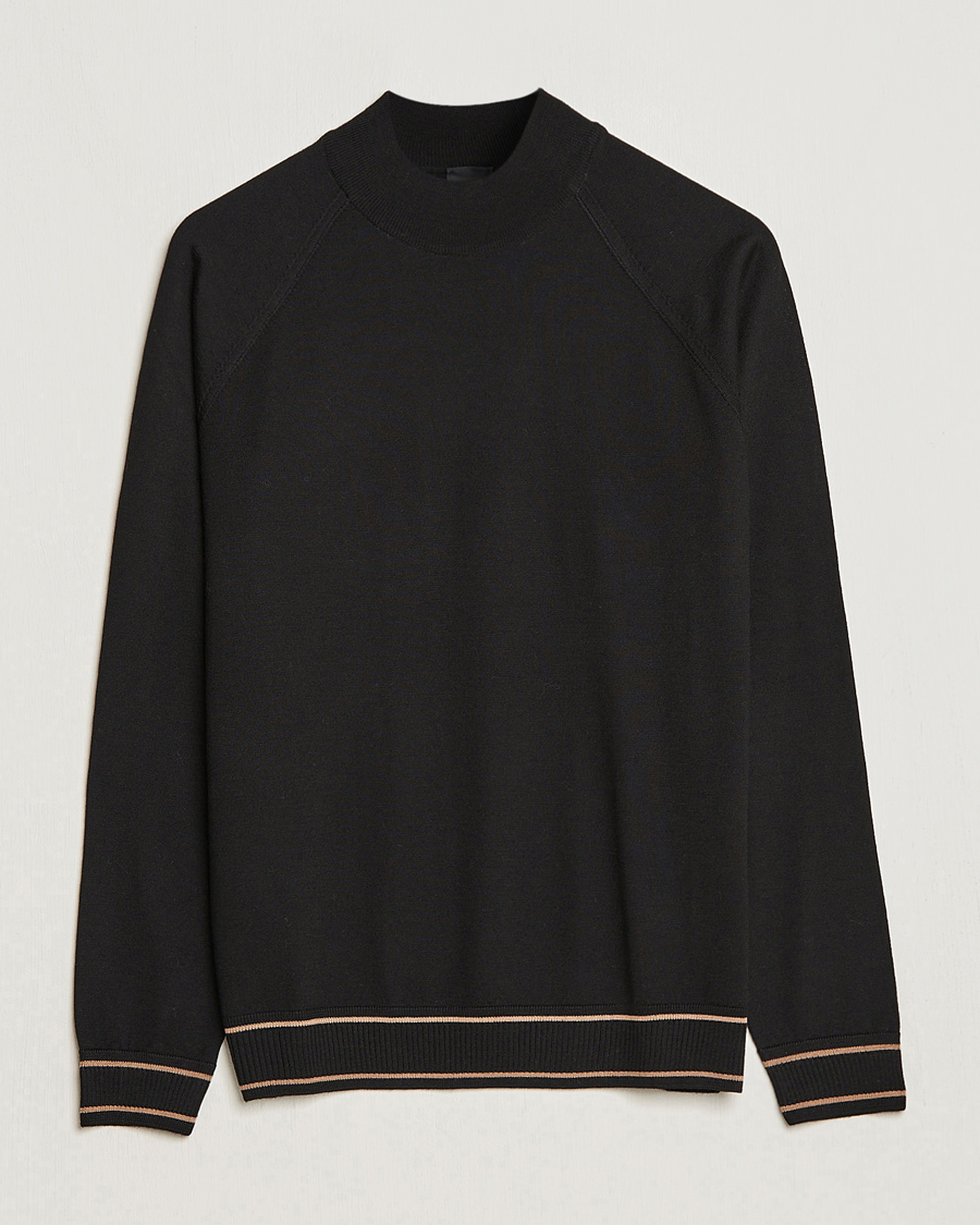 Uomini | Maglieria | BOSS BLACK | Favino Knitted Mock Neck Sweater Black