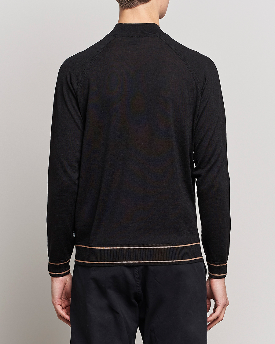 Uomini | Maglieria | BOSS BLACK | Favino Knitted Mock Neck Sweater Black