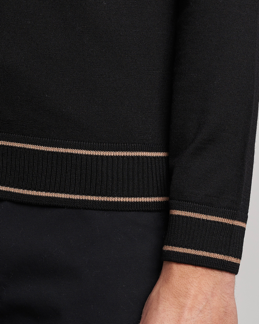 Uomini | Maglieria | BOSS BLACK | Favino Knitted Mock Neck Sweater Black
