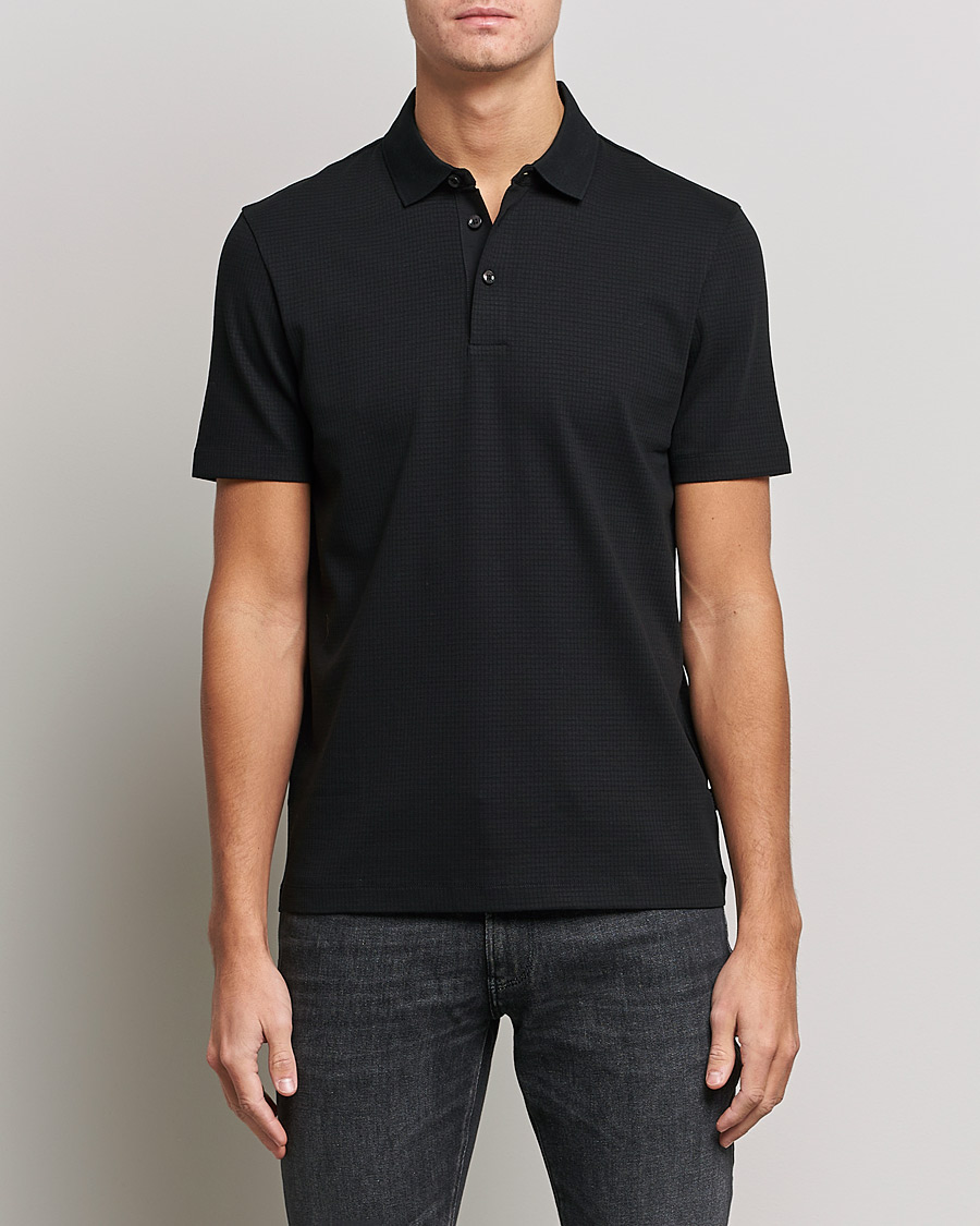 Uomini | Polo | BOSS BLACK | Pitton Waffle Polo Black