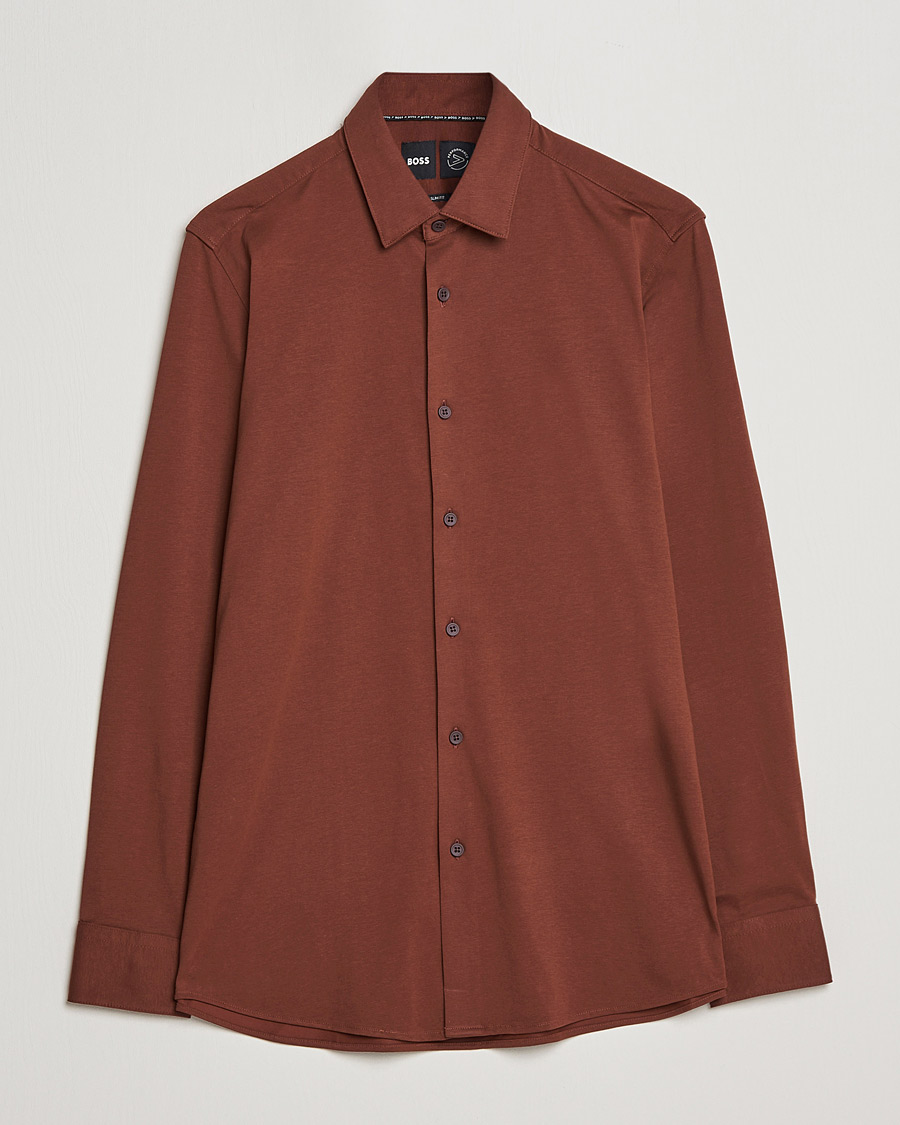 Uomini | Camicie | BOSS BLACK | Hank 4-Way Stretch Shirt Medium Brown