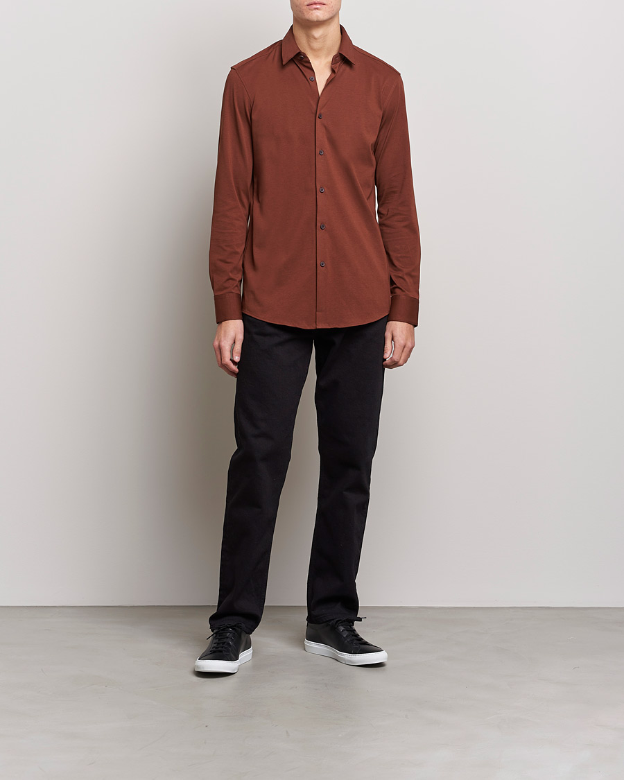 Uomini | Camicie | BOSS BLACK | Hank 4-Way Stretch Shirt Medium Brown