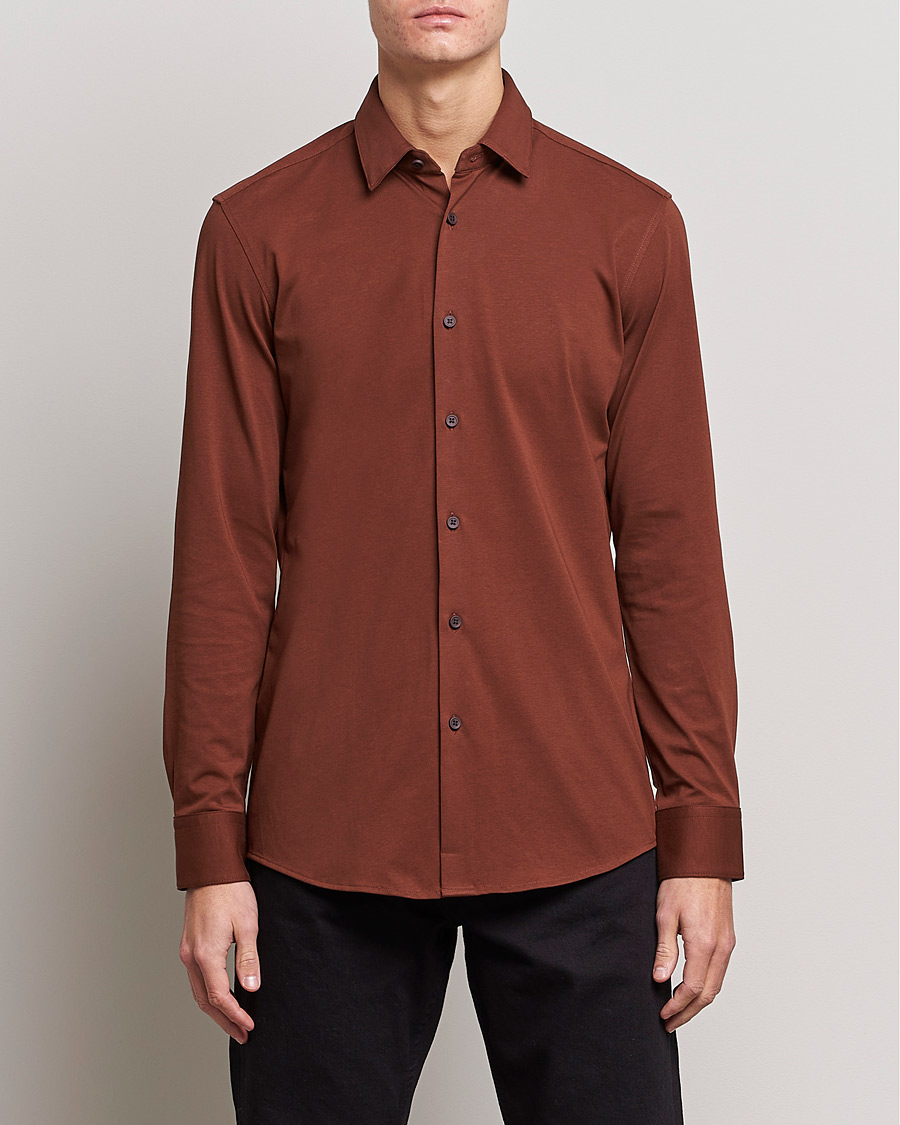 Uomini | Camicie | BOSS BLACK | Hank 4-Way Stretch Shirt Medium Brown