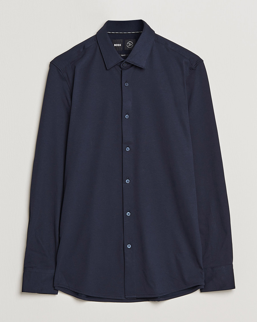 Uomini | Camicie | BOSS BLACK | Hank 4-Way Stretch Shirt Dark Blue
