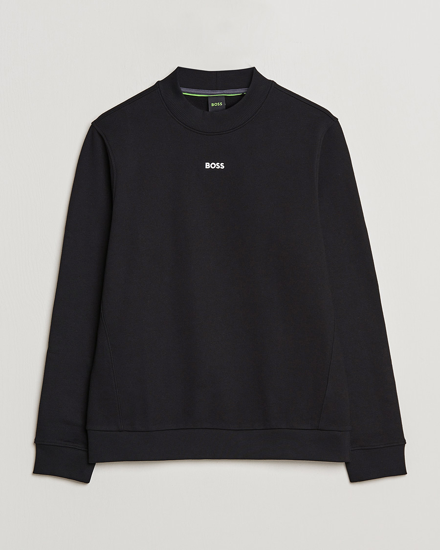 Uomini | Maglieria | BOSS GREEN | Salbock Center Logo Sweatshirt Black