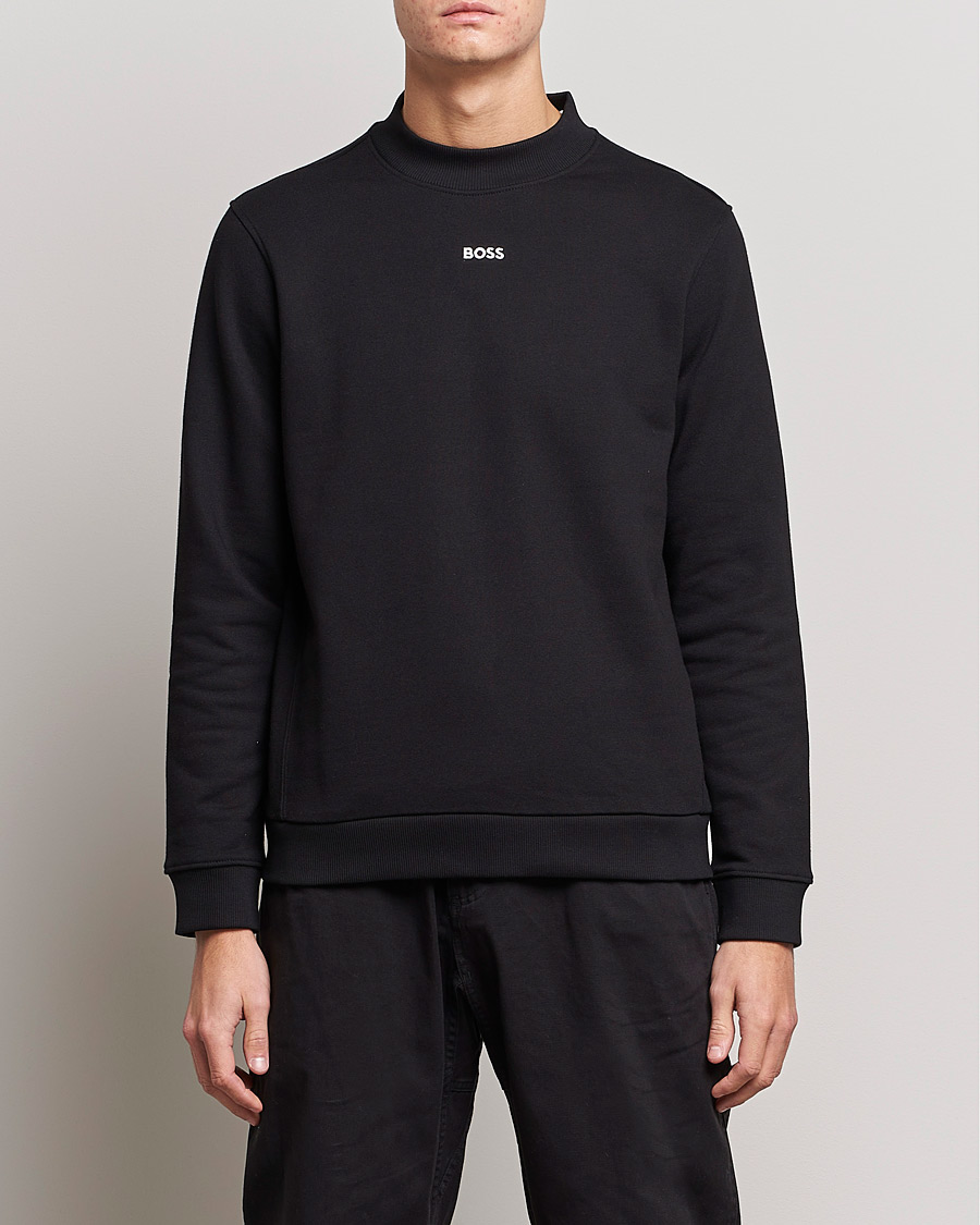 Uomini | Maglieria | BOSS GREEN | Salbock Center Logo Sweatshirt Black