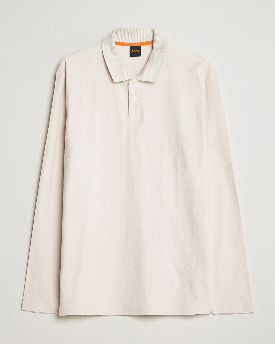 Uomini | Maglieria | BOSS ORANGE | Pecollege Knitted Polo Open White