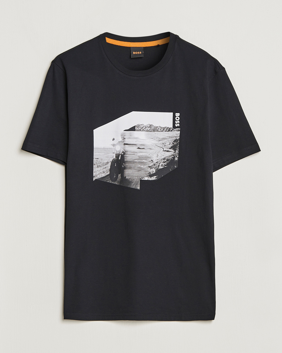 Uomini | T-shirt | BOSS ORANGE | Teglow Photoprint Crew Neck T-Shirt Black