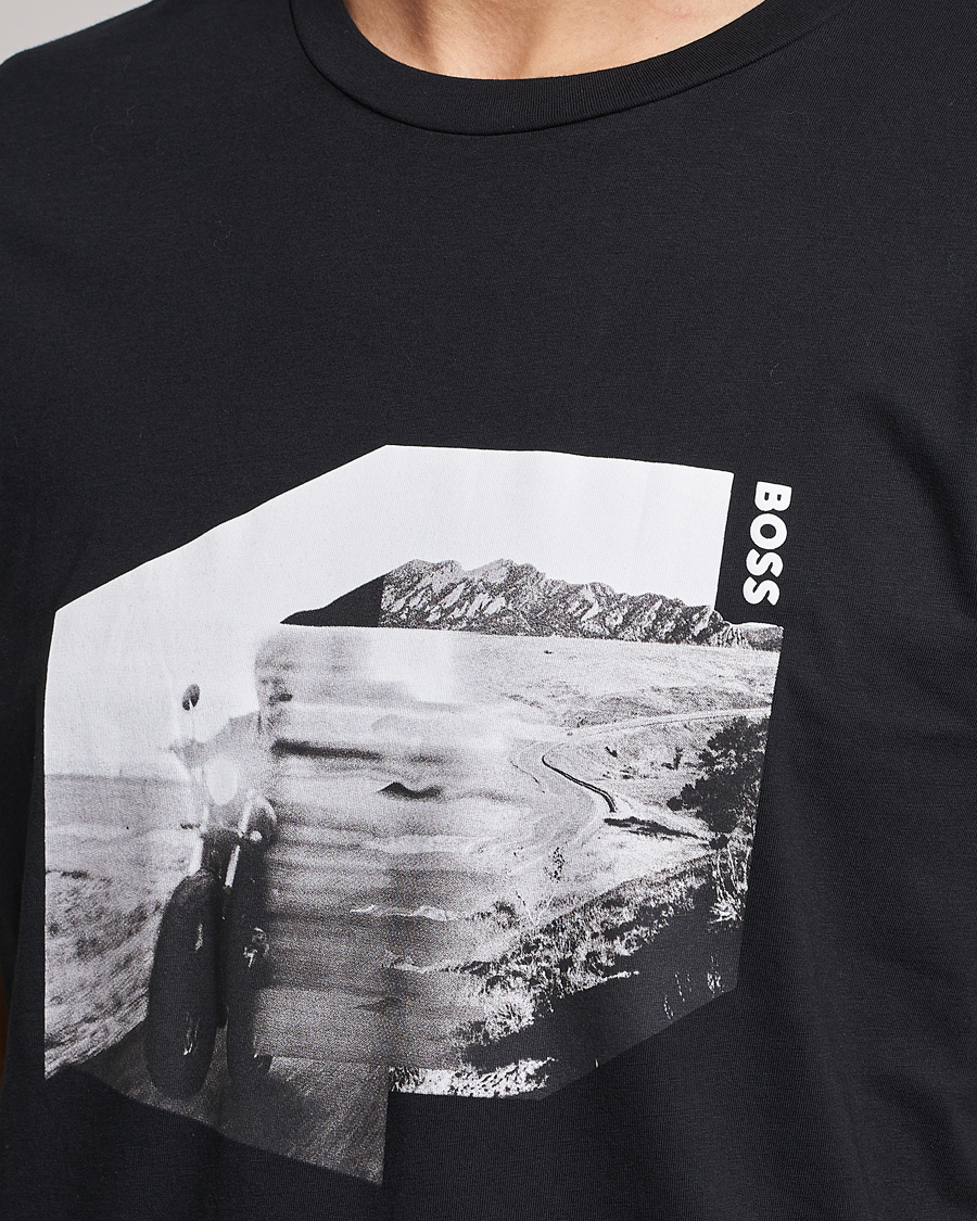 Uomini | T-shirt | BOSS ORANGE | Teglow Photoprint Crew Neck T-Shirt Black