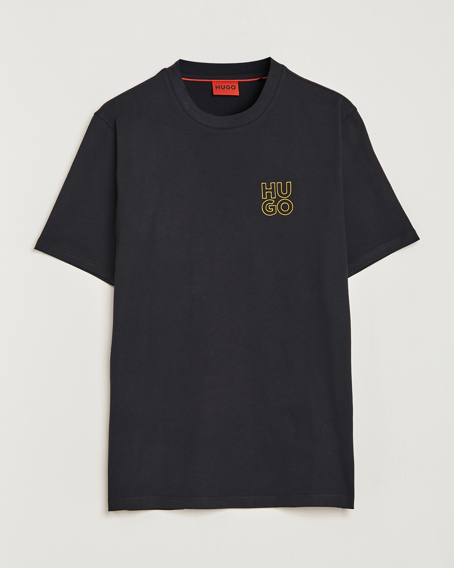 Uomini | T-shirt | HUGO | Daiman Logo Crew Neck T-Shirt Black