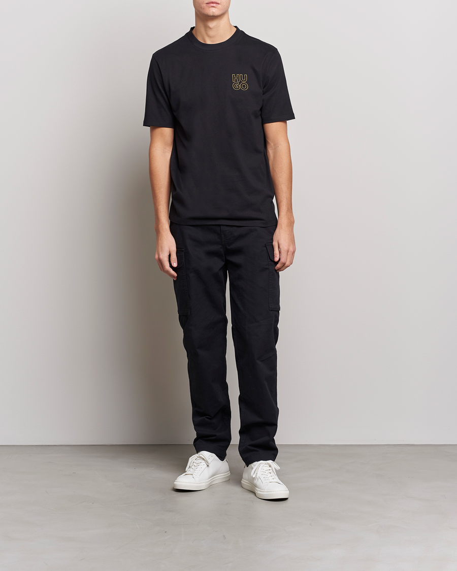 Uomini | T-shirt | HUGO | Daiman Logo Crew Neck T-Shirt Black