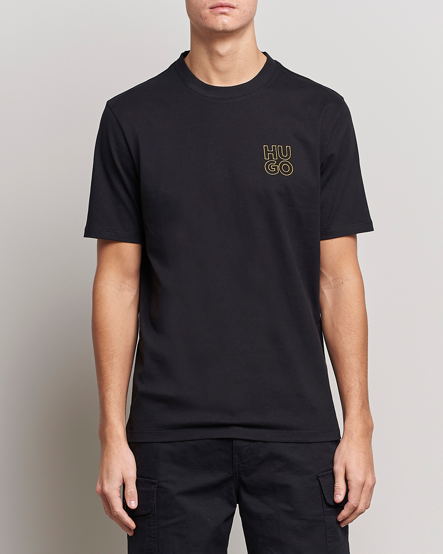 Uomini | T-shirt | HUGO | Daiman Logo Crew Neck T-Shirt Black