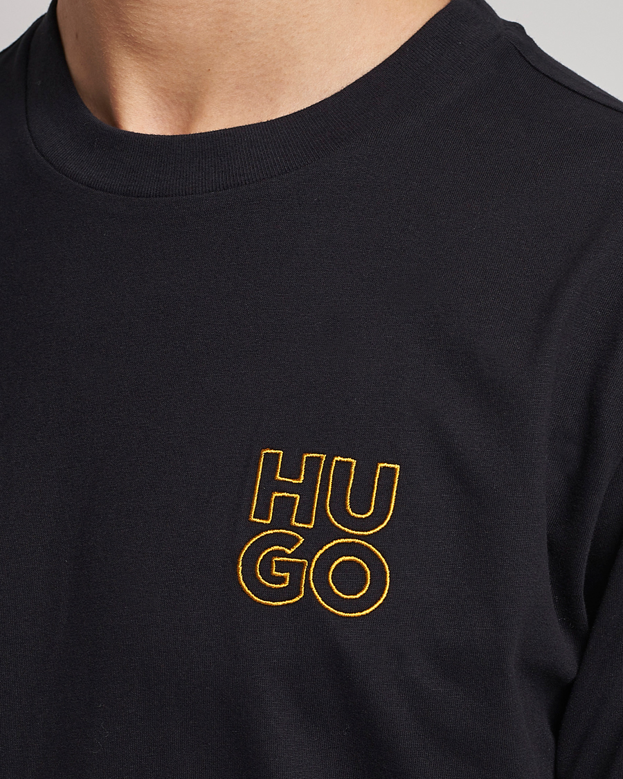 Uomini | T-shirt | HUGO | Daiman Logo Crew Neck T-Shirt Black