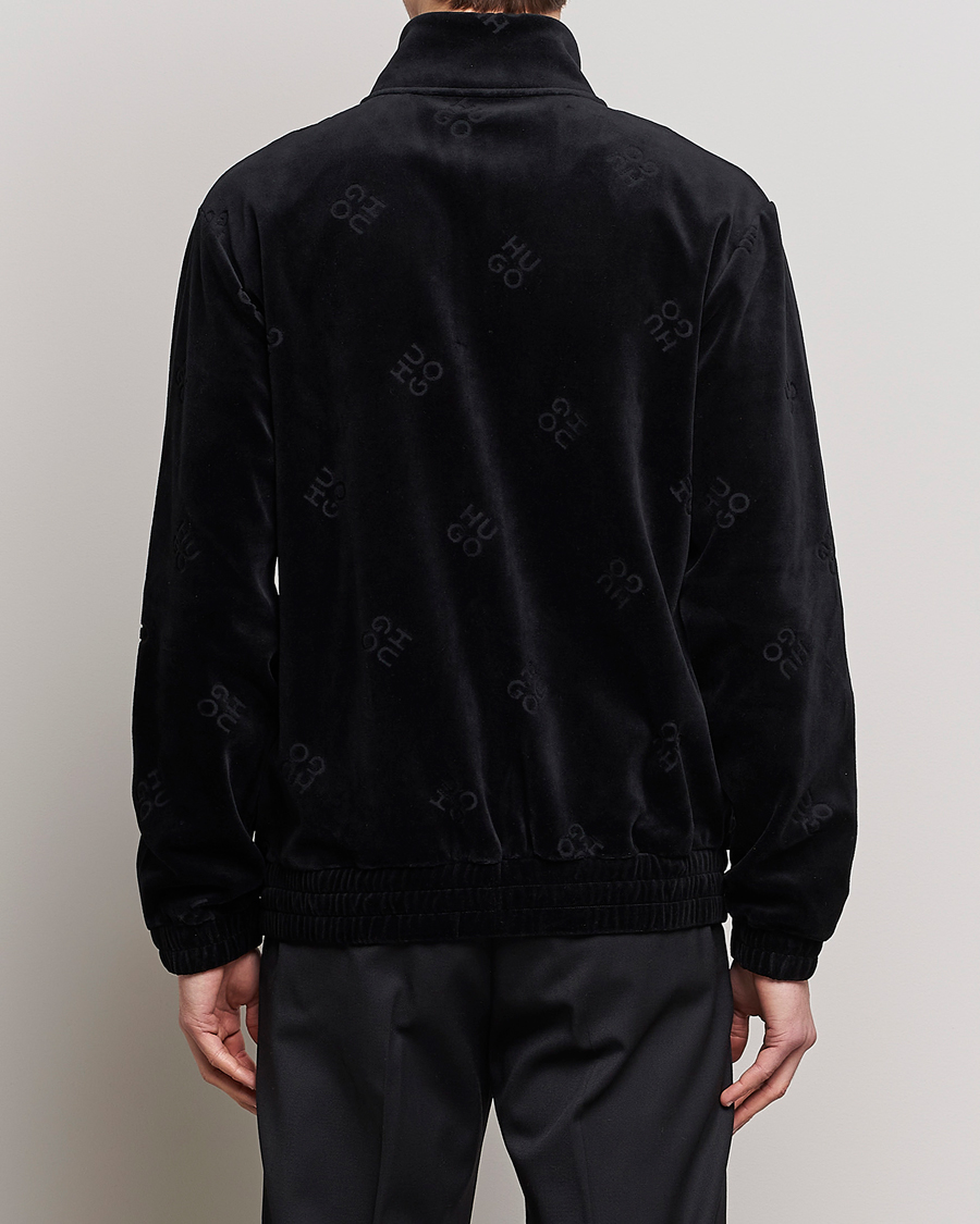 Uomini | Maglieria | HUGO | Dornbill Velvet Full Zip Jacket Black