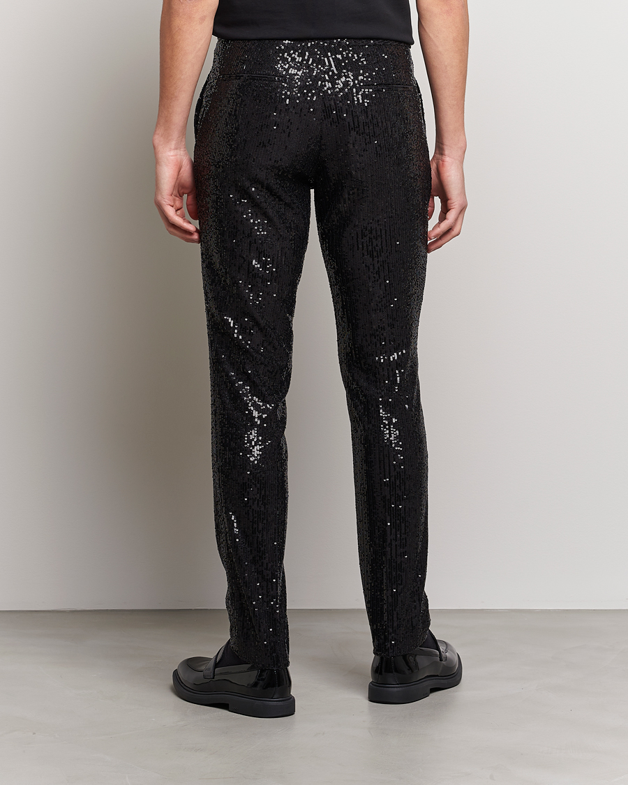 Uomini | Pantaloni | HUGO | Hesten Shiny Tuxedo Trousers Black