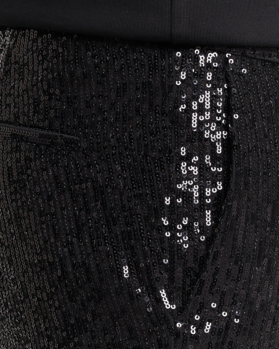 Uomini | Pantaloni | HUGO | Hesten Shiny Tuxedo Trousers Black