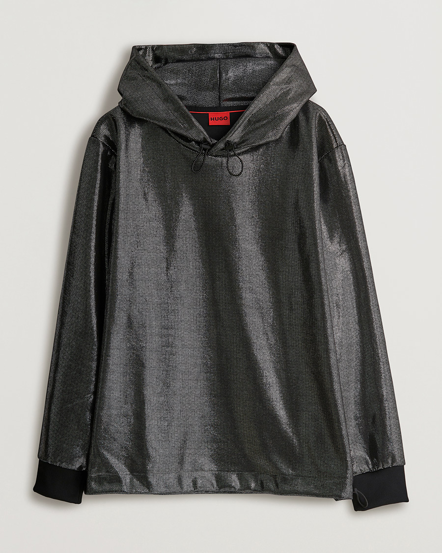 Uomini | Maglieria | HUGO | Descolar Shiny Hoodie Black