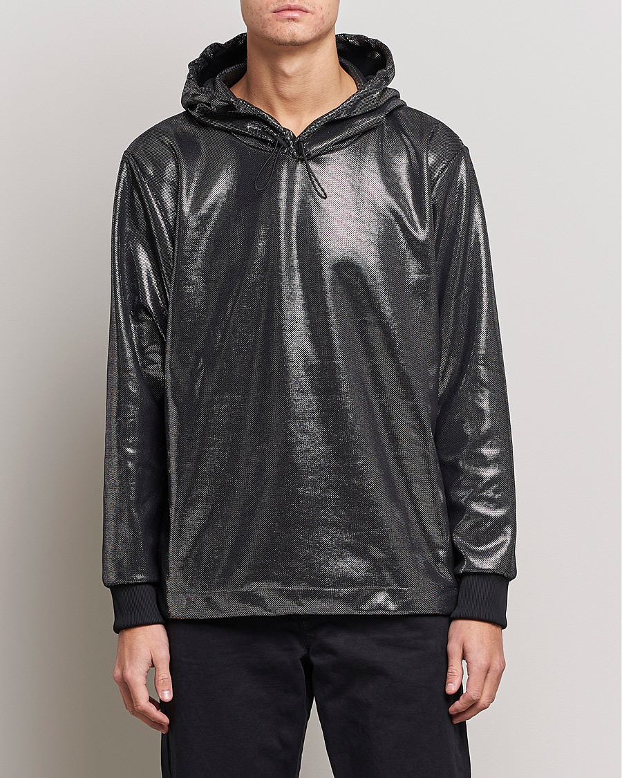 Uomini | Maglieria | HUGO | Descolar Shiny Hoodie Black
