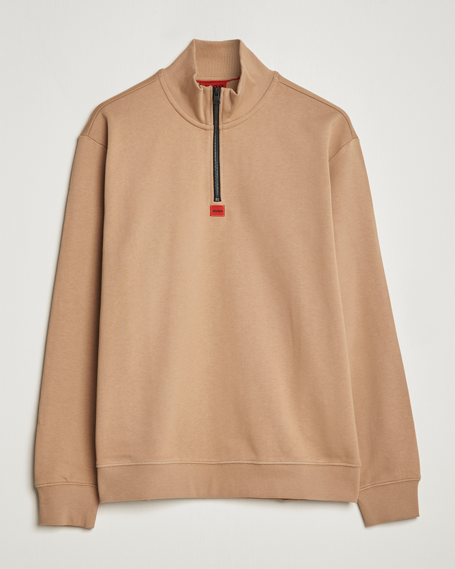 Uomini | Maglieria | HUGO | Durty Half Zip Sweater Medium Beige