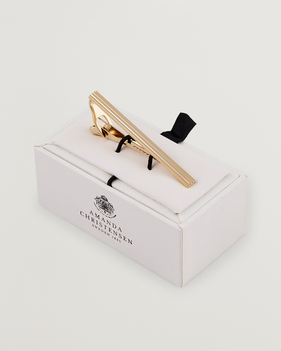 Uomini | Cravatte | Amanda Christensen | Ribbed Tie Clip Gold