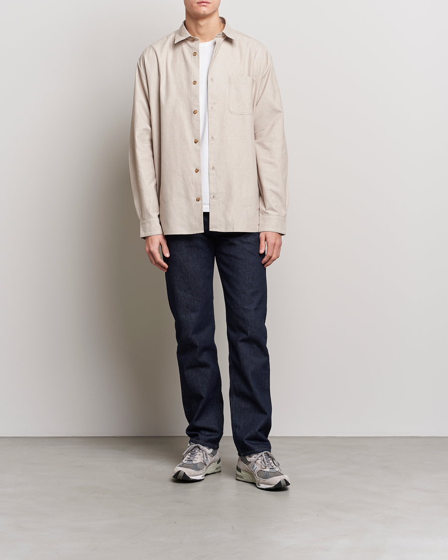 Uomini | Camicie | A.P.C. | Marlo Flannel Shirt Heather Beige