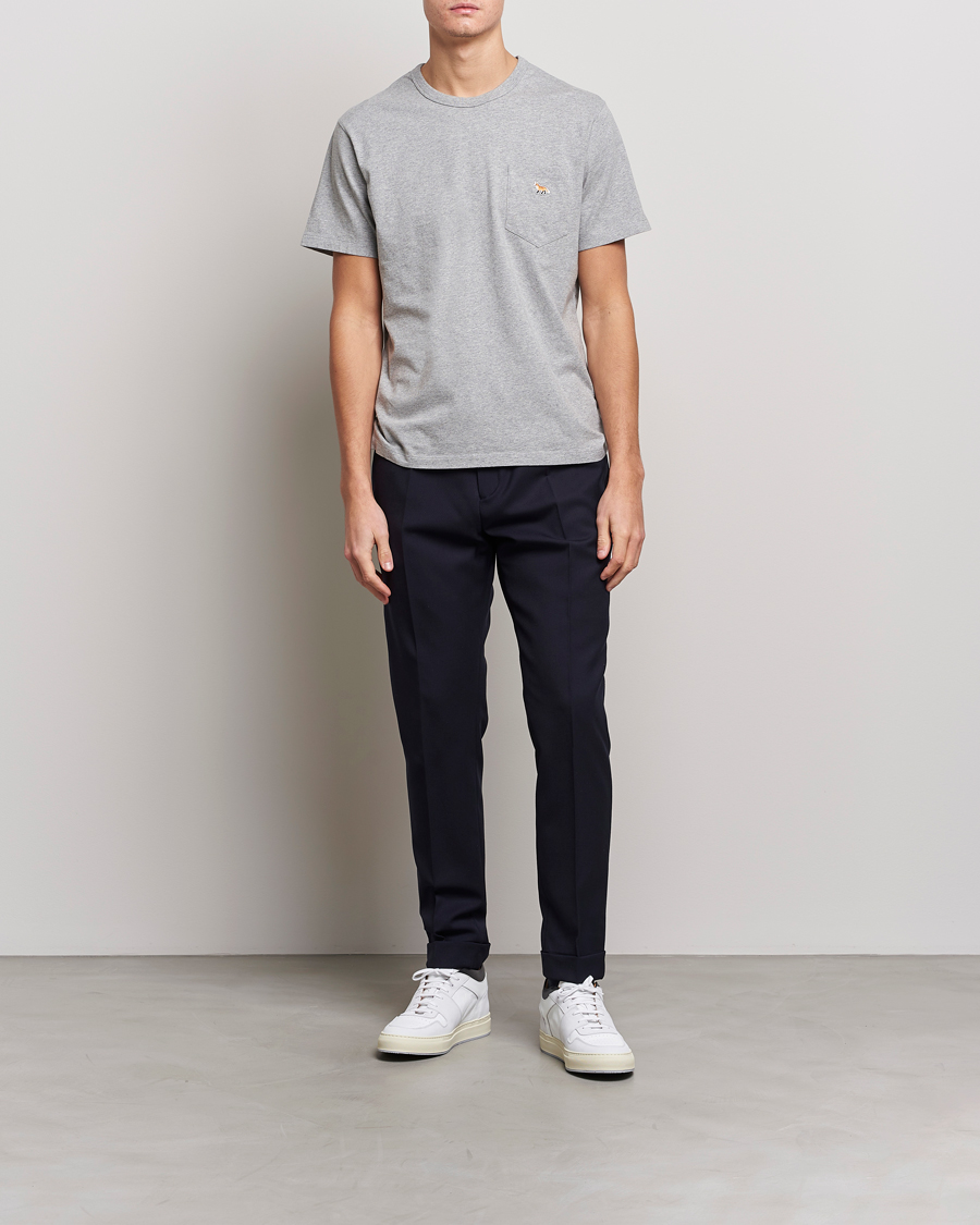 Uomini | T-shirt | Maison Kitsuné | Baby Fox Patch Tee Light Grey