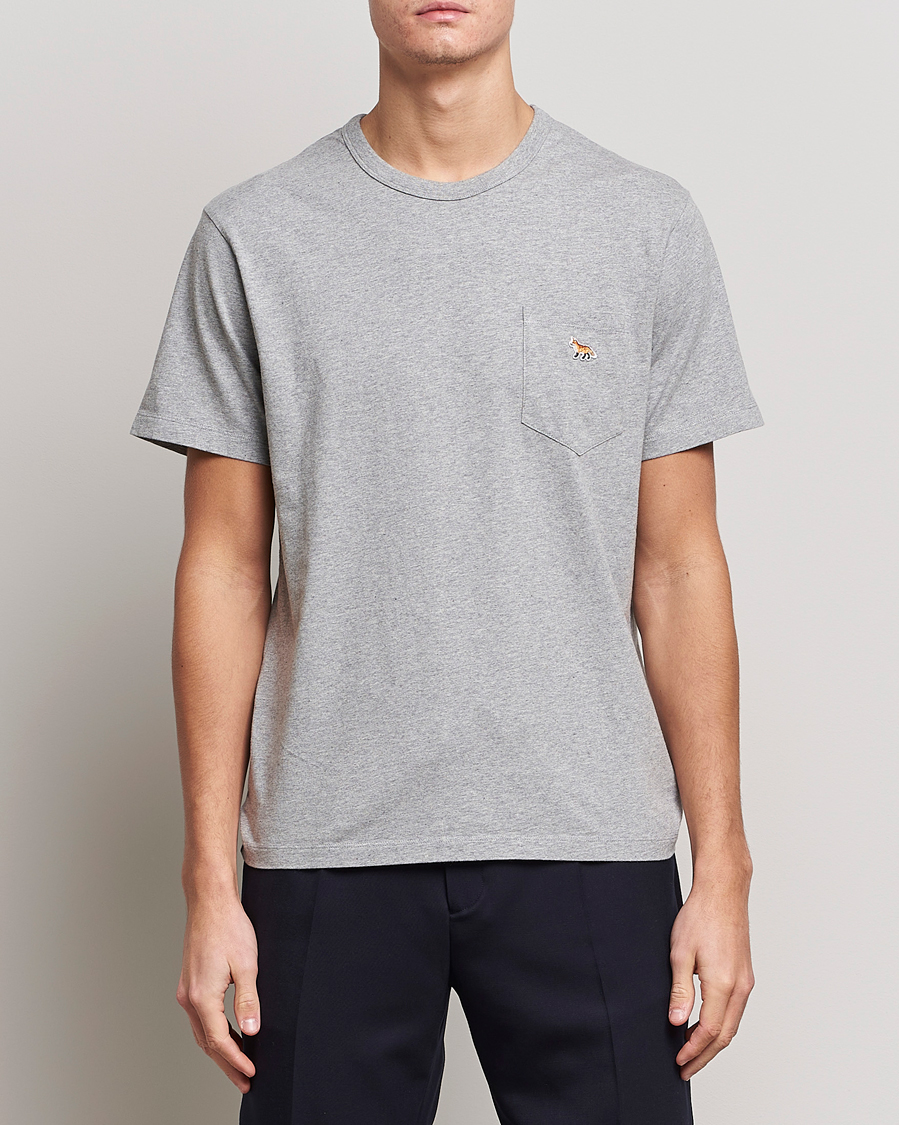 Uomini | T-shirt | Maison Kitsuné | Baby Fox Patch Tee Light Grey
