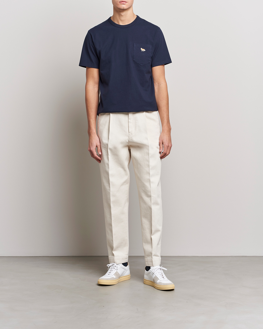 Uomini | T-shirt | Maison Kitsuné | Baby Fox Patch Tee Navy