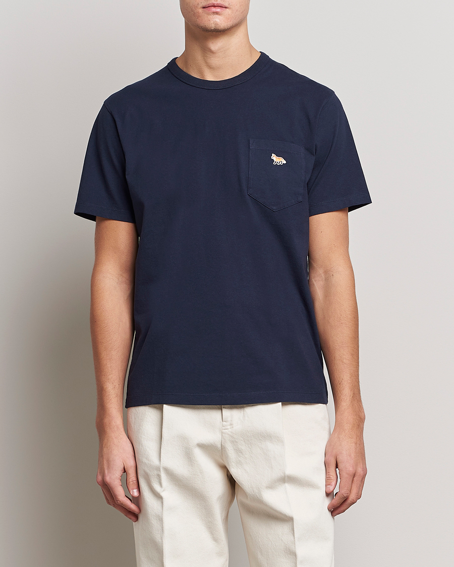 Uomini | T-shirt | Maison Kitsuné | Baby Fox Patch Tee Navy