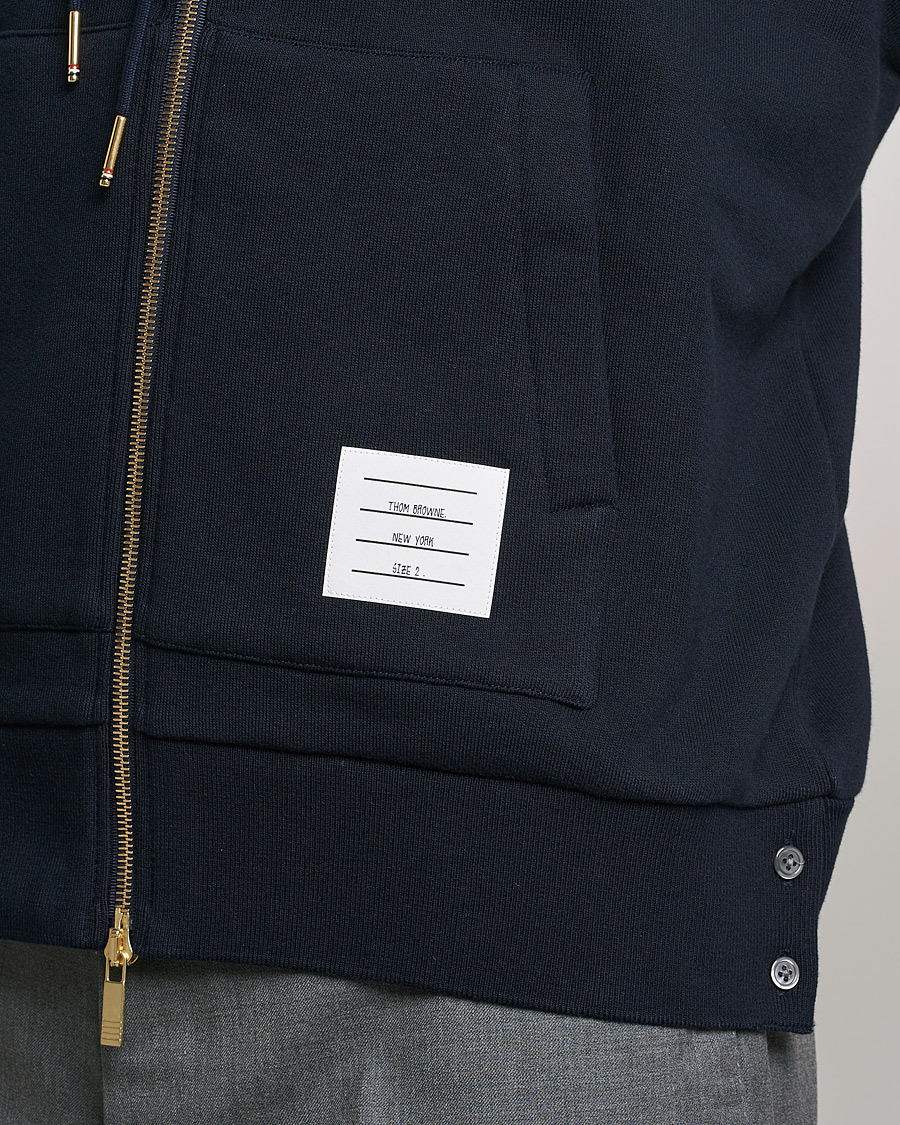 Uomini | Maglieria | Thom Browne | Center Back Full Zip Hoodie Navy