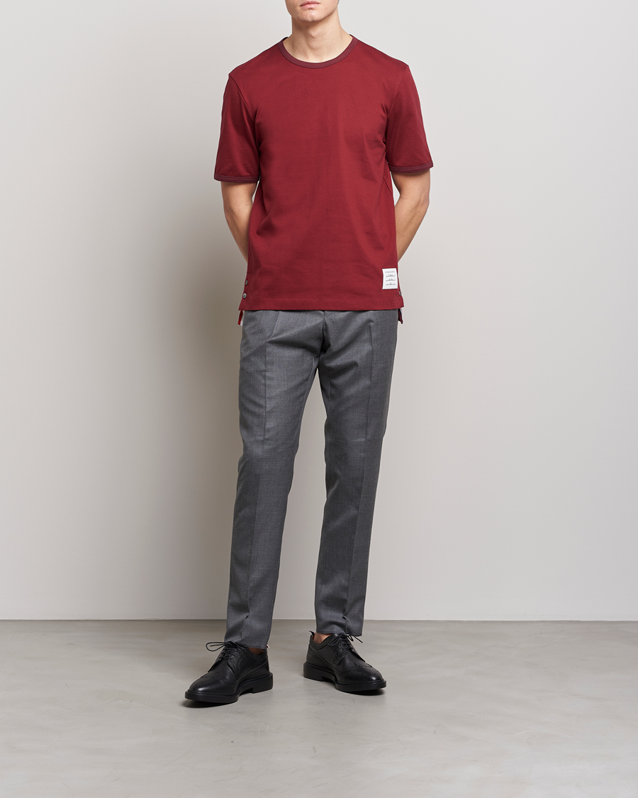 Uomini | T-shirt | Thom Browne | Jersey T-Shirt Burgundy