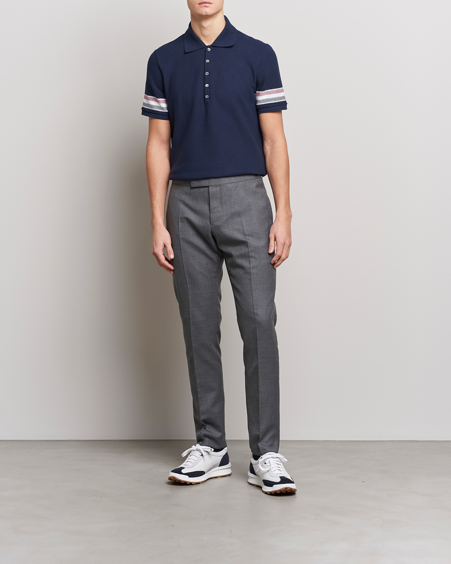 Uomini | Polo | Thom Browne | RWB Stripe Polo Shirt Navy