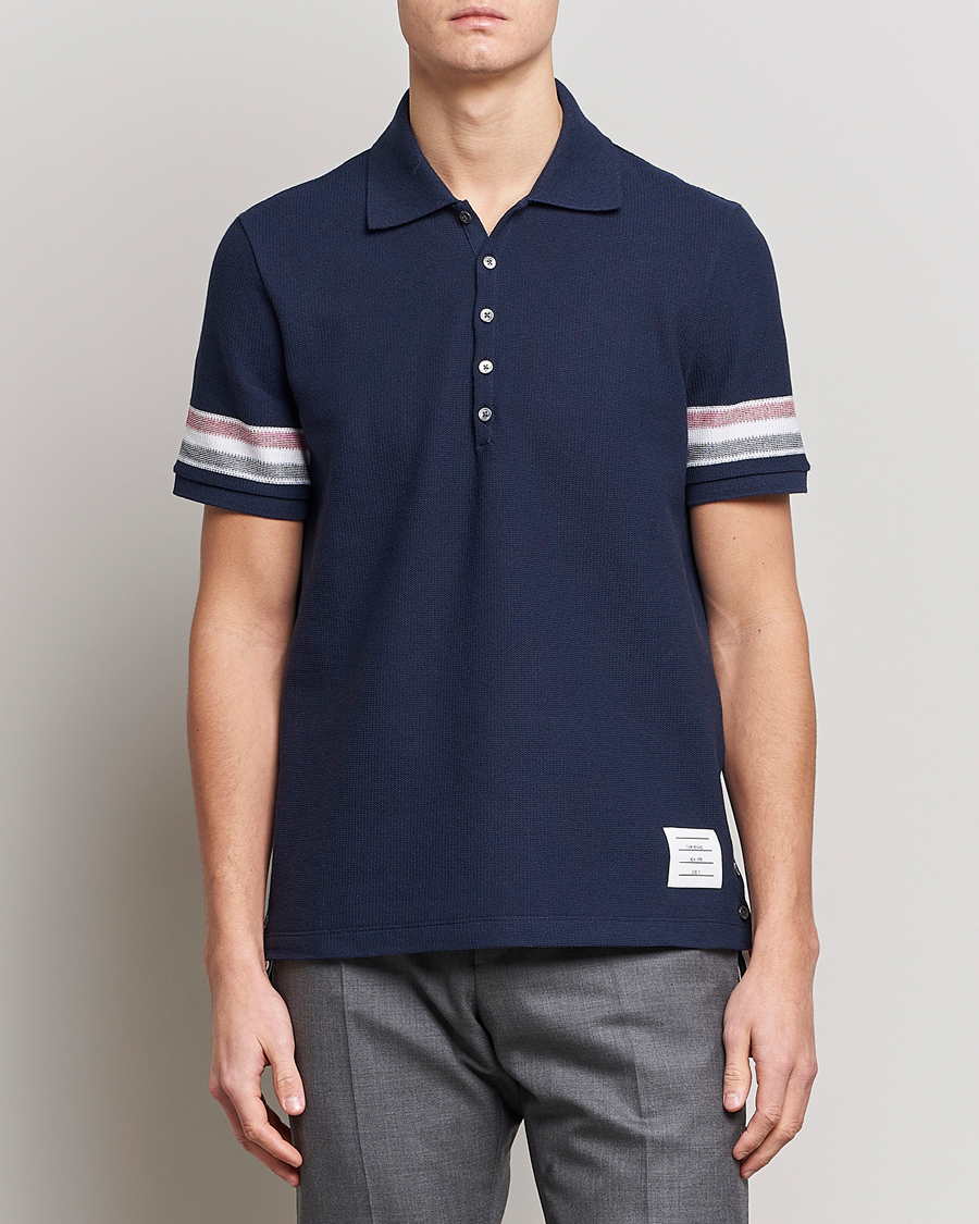 Uomini | Polo | Thom Browne | RWB Stripe Polo Shirt Navy