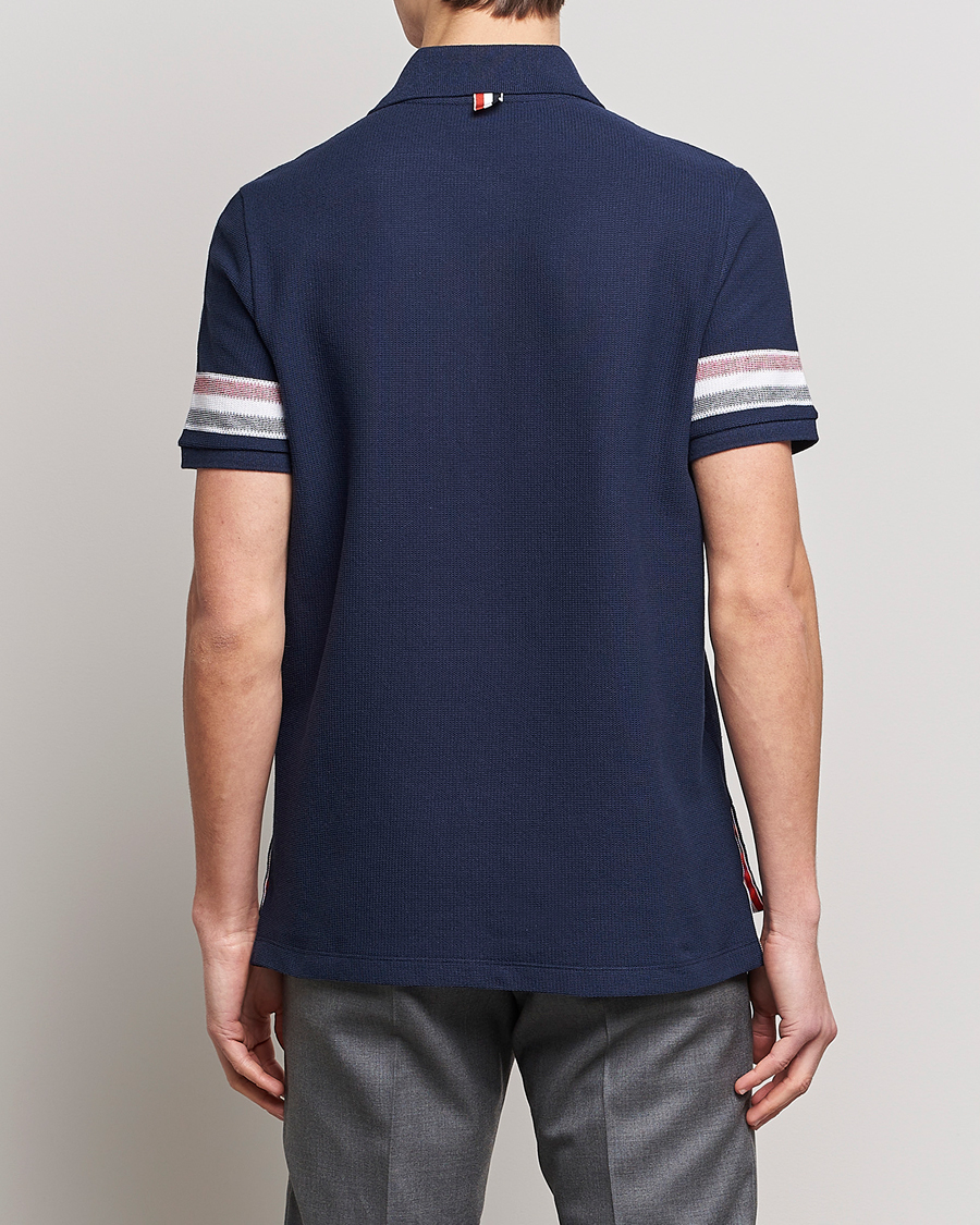 Uomini | Polo | Thom Browne | RWB Stripe Polo Shirt Navy