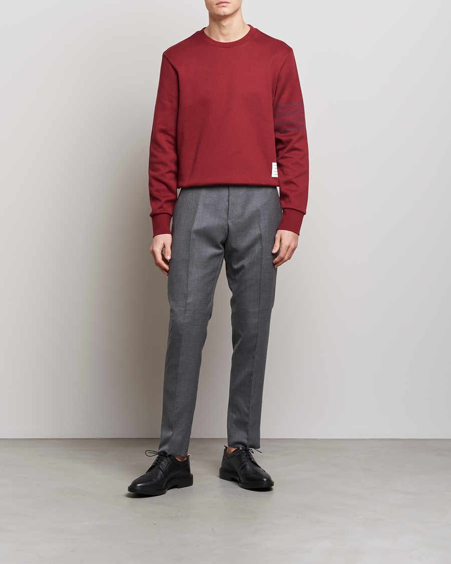 Uomini | Maglieria | Thom Browne | Tonal 4 Bar Sweatshirt Burgundy