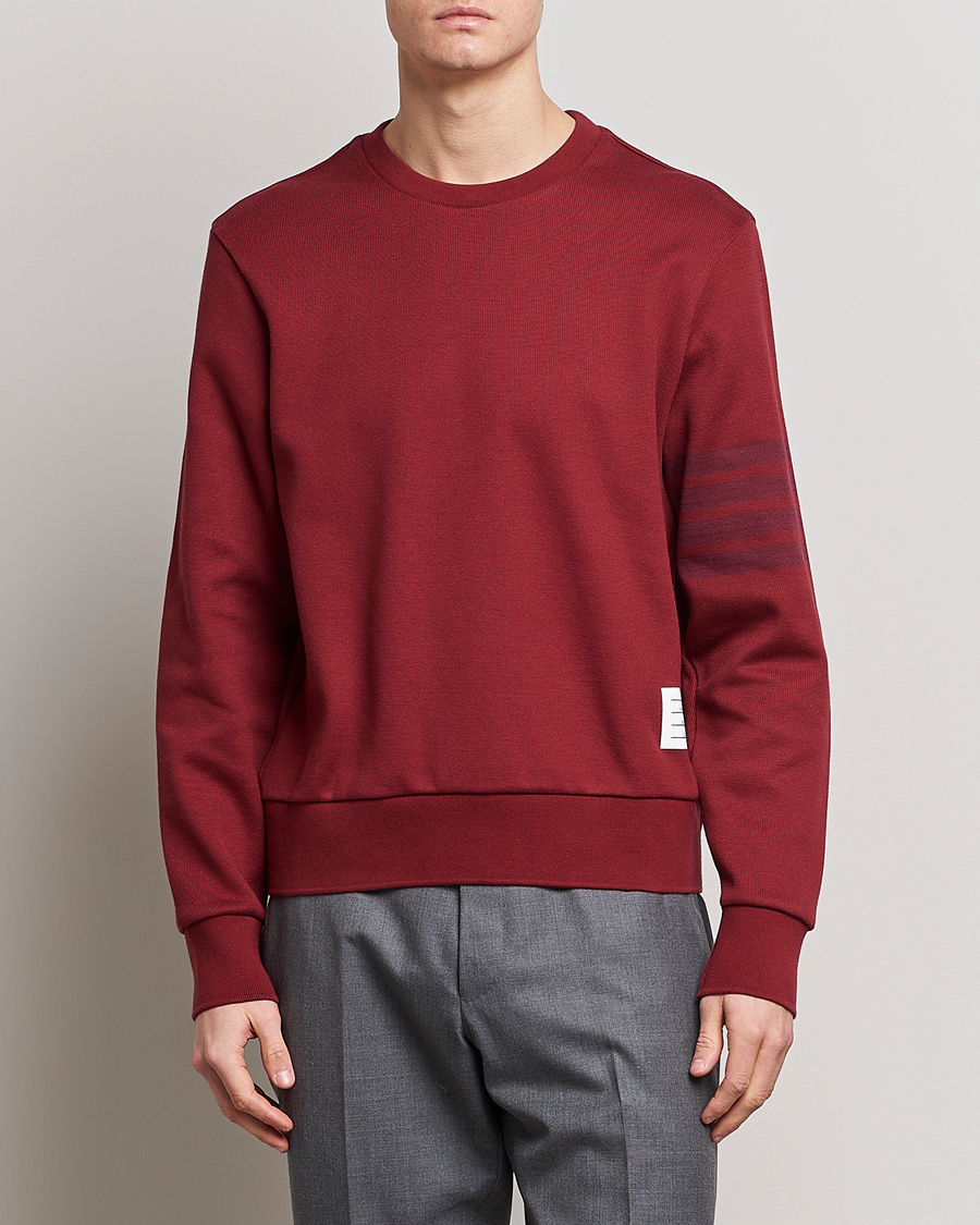 Uomini | Maglieria | Thom Browne | Tonal 4 Bar Sweatshirt Burgundy