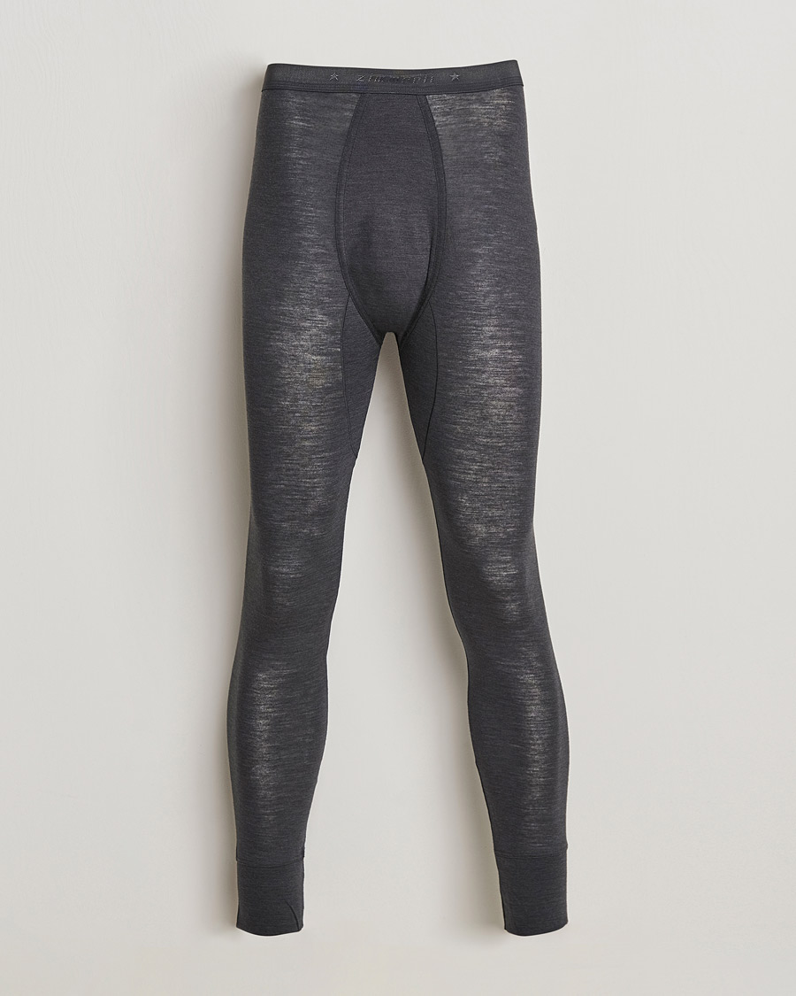 Uomini | Biancheria intima | Zimmerli of Switzerland | Wool/Silk Long Johns Charcoal