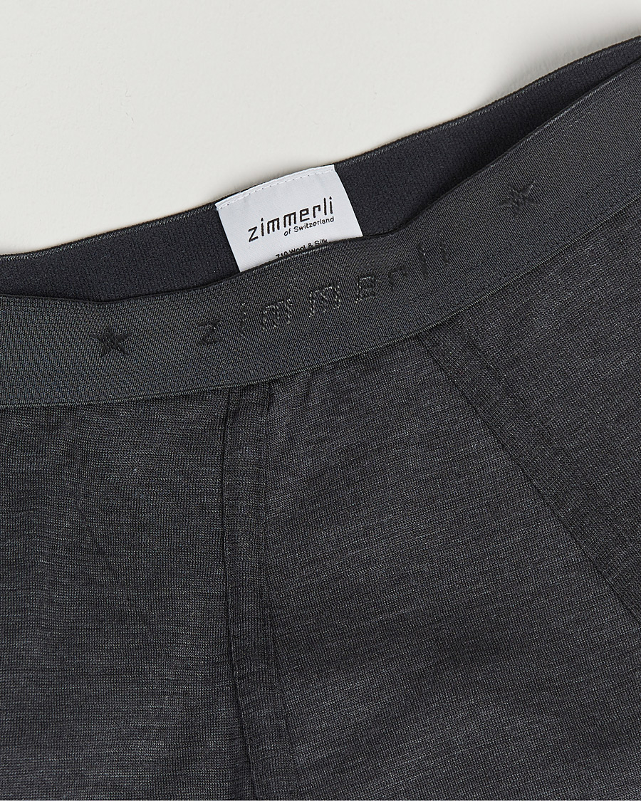 Uomini | Biancheria intima | Zimmerli of Switzerland | Wool/Silk Long Johns Charcoal
